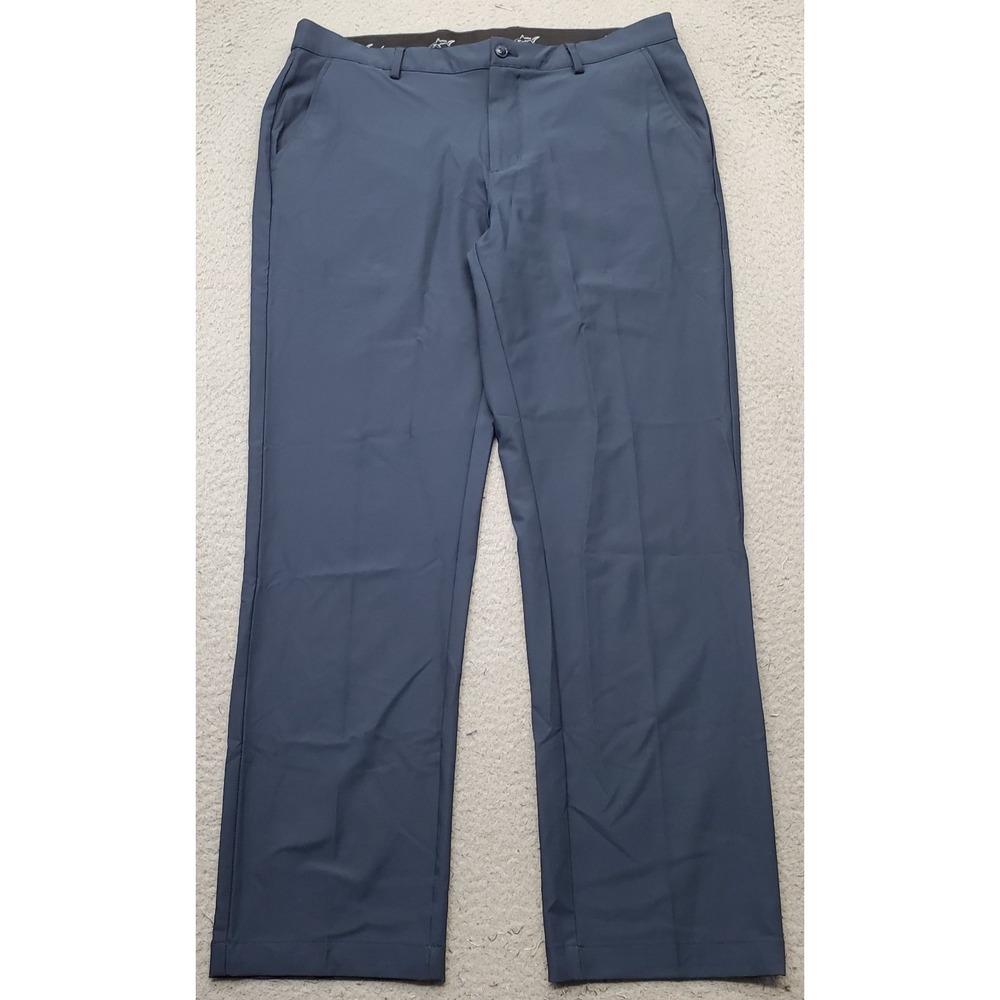 Greg Norman Tech Chino Pants Mens 36x30 Blue Performance Straight Leg Waistband